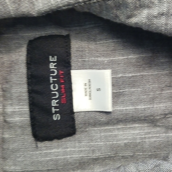 🏷5/25 Structure Gray Small Button Shirt box 25 - Picture 3 of 5